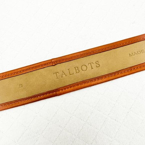 Talbots Rattan Canvas Leather Brown Trimmed Belt Size Small - Picture 3 of 5